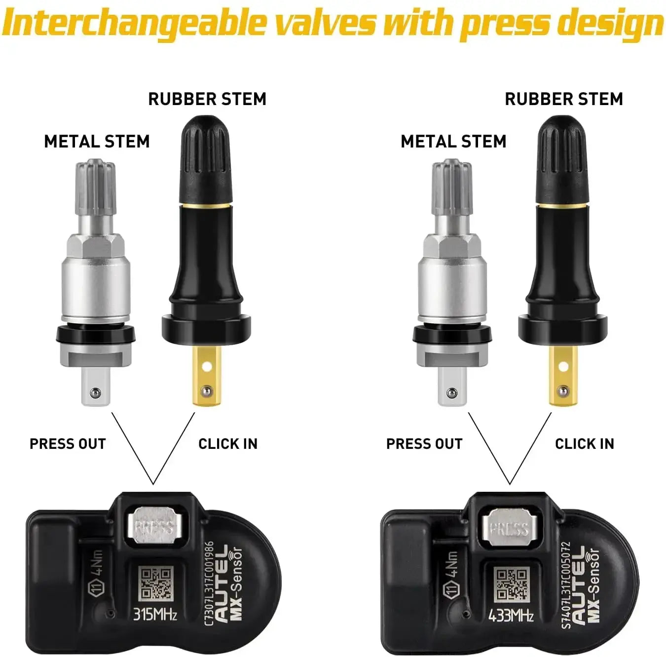 Autel 2in1 MX Sensor TPMS 433MHz 315MHz For TS501 TS508WF