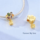 Golden Charm Beads Sterling Silver