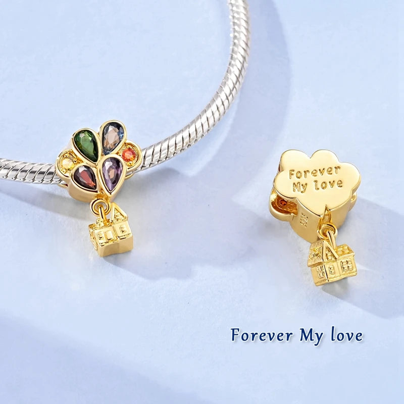 Golden Charm Beads Sterling Silver