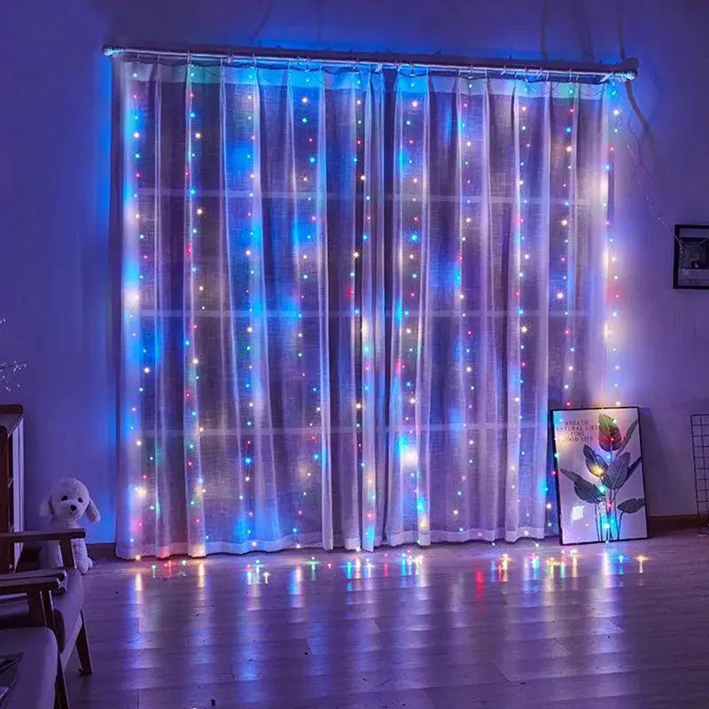 Magical Xmas Lights Curtain Garland For Home Decor
