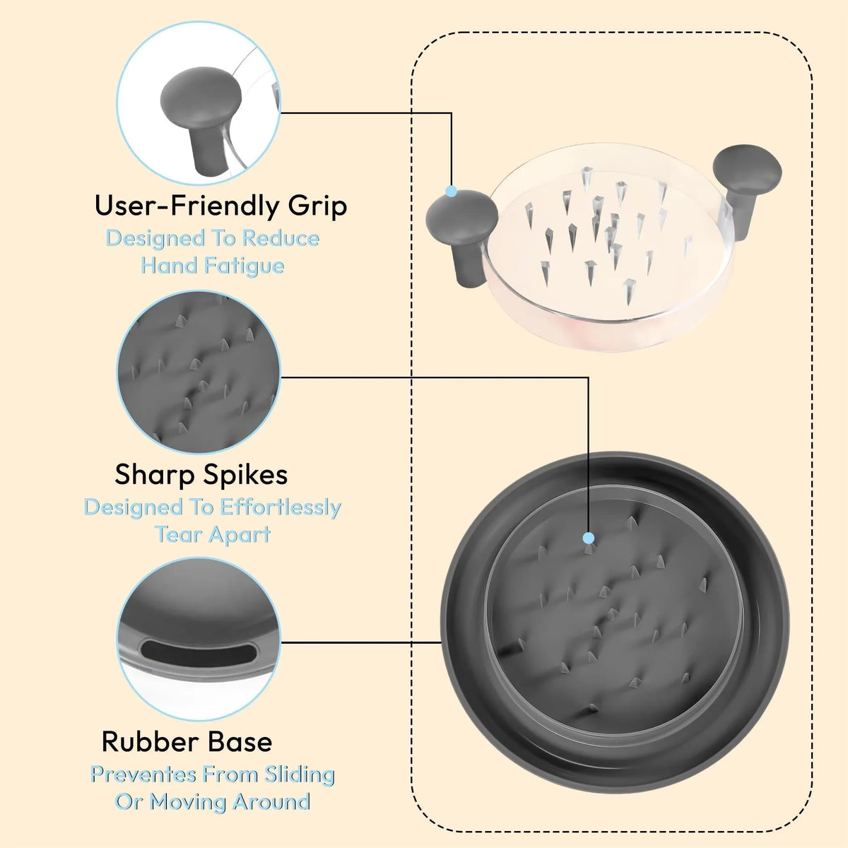 Chicken Shredder Non-Slip Meat Grinders For Pork Beef Cooked — product view 7