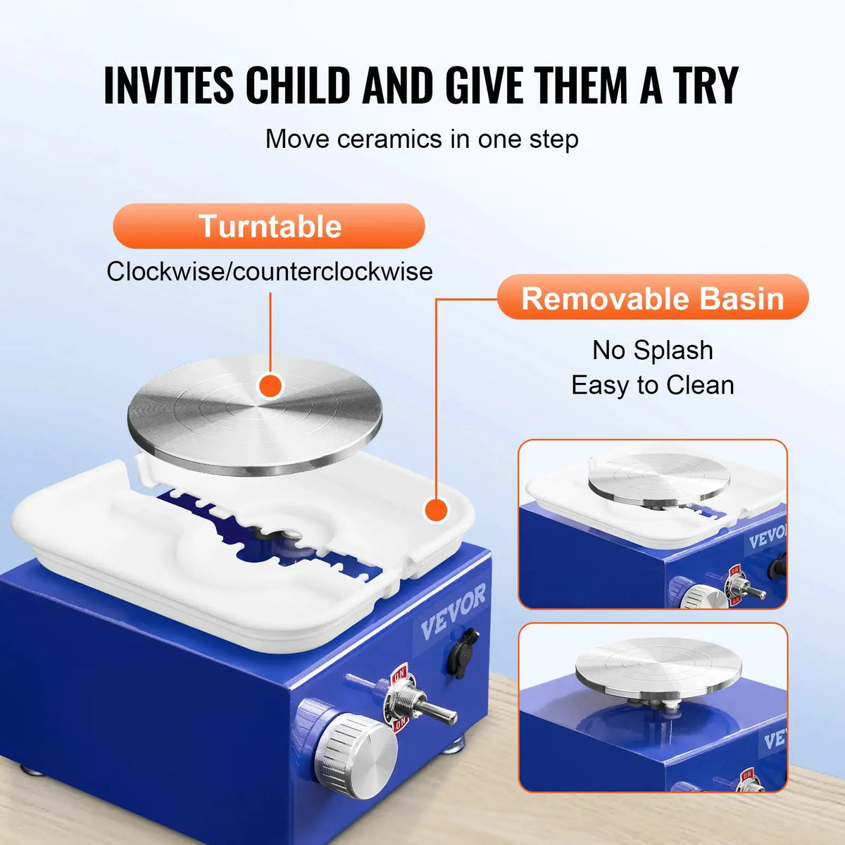 Adjustable Mini Clay Pottery Wheel — product view 3