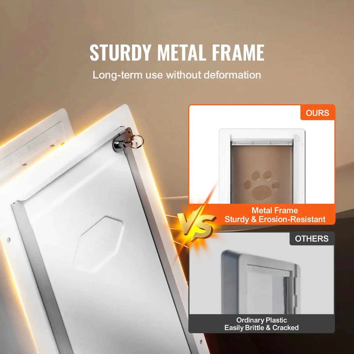 Weatherproof Metal Pet Door With Lock — product view 2