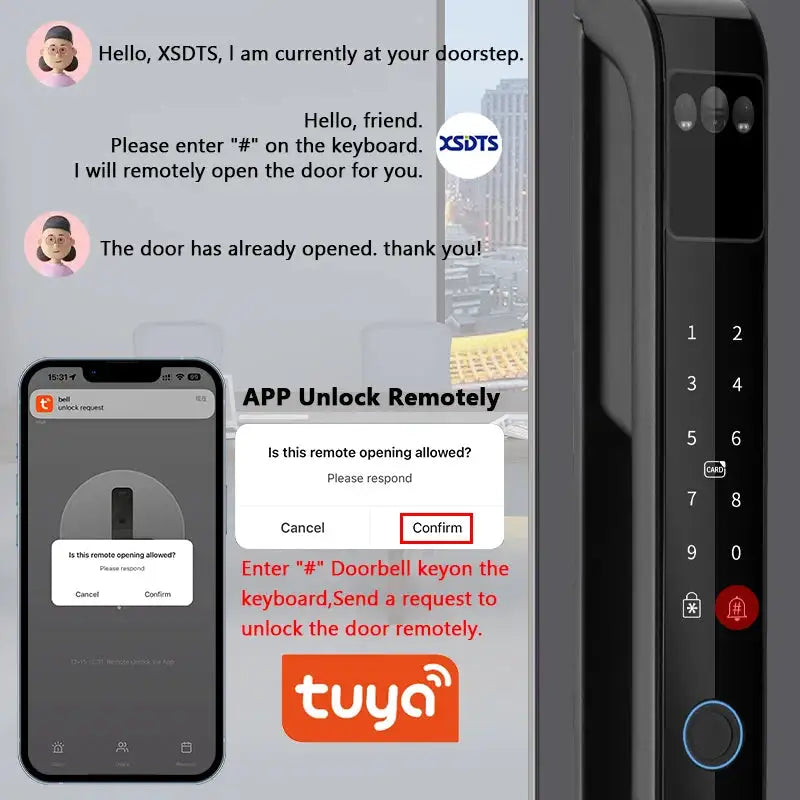3D Face Tuya WiFi Electronic Smart Door Lock Palm Vein Password Key Fingerprint Aluminum Glass Sliding Door Waterproof Outdoor