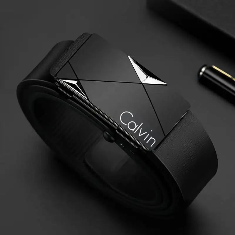 Stylish Men's PU Leather Belt - Fashion Belts for Daily Life, Leisure, Party, Festival, Work, and Business Automatic Buckle