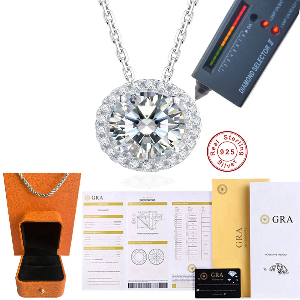 Cross Moissanite Pendant Necklace in Sterling Silver — product view 6