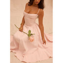 Mingmingxi Elegant Dress for Summer Pink Midi Dress