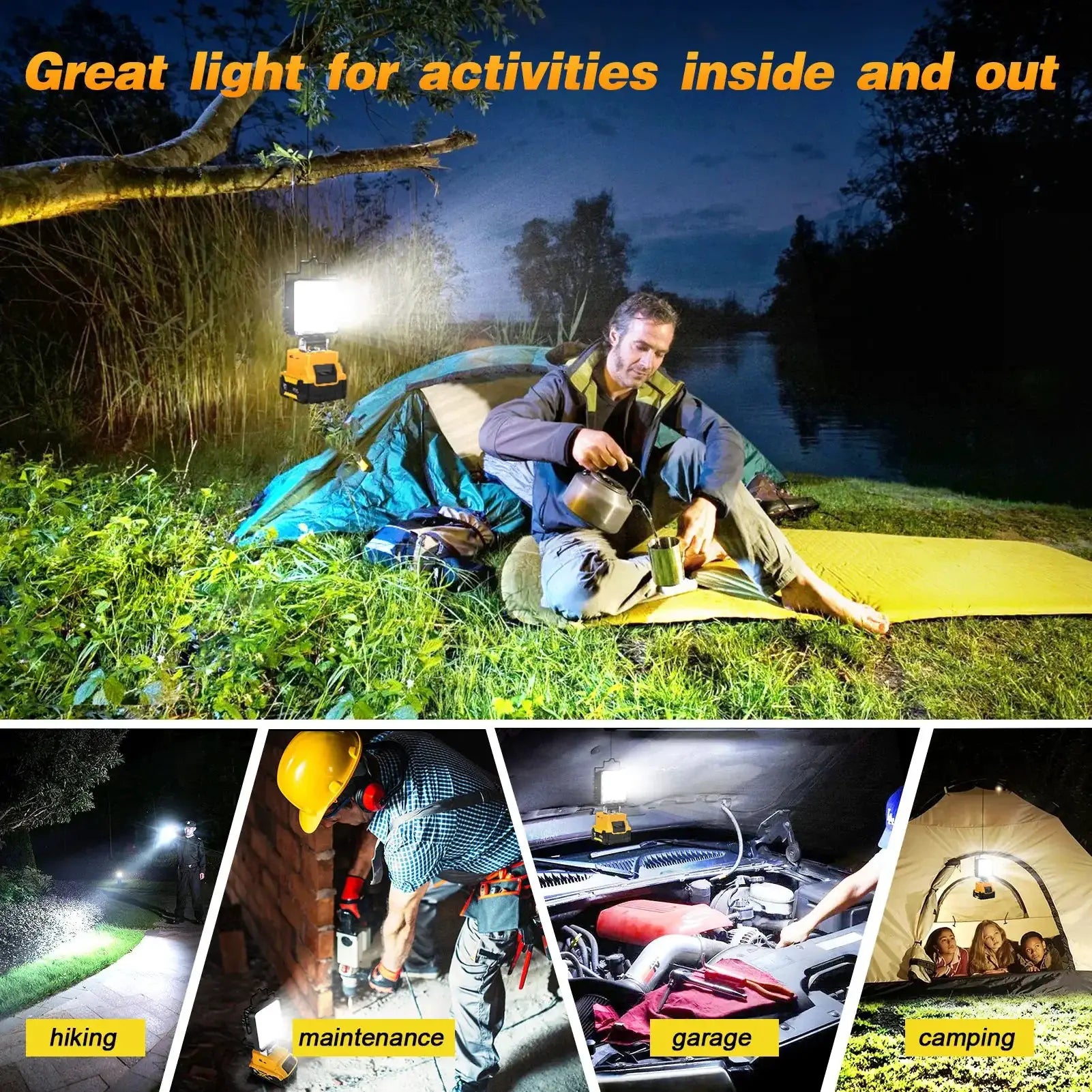 Rechargeable LED Work Light 48W Cordless 360° - OurLum.com
