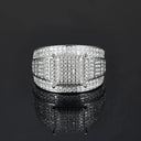 Gold Plated Sterling Silver Silver CZ Hip Hop Ring