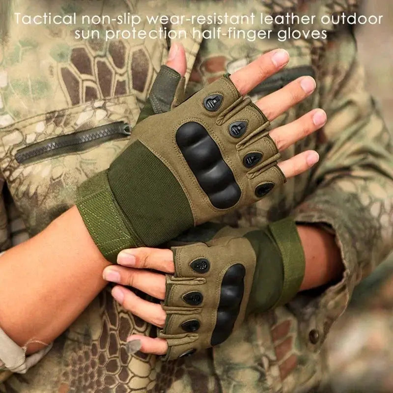 Half Finger Mens Outdoor Military Tactical Gloves Gear