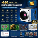 4K 60MP Industrial Microscope With Enhanced Stand, 150X Digital Video Microscope With USB-C HDMI Port For PCB Soldering Repair