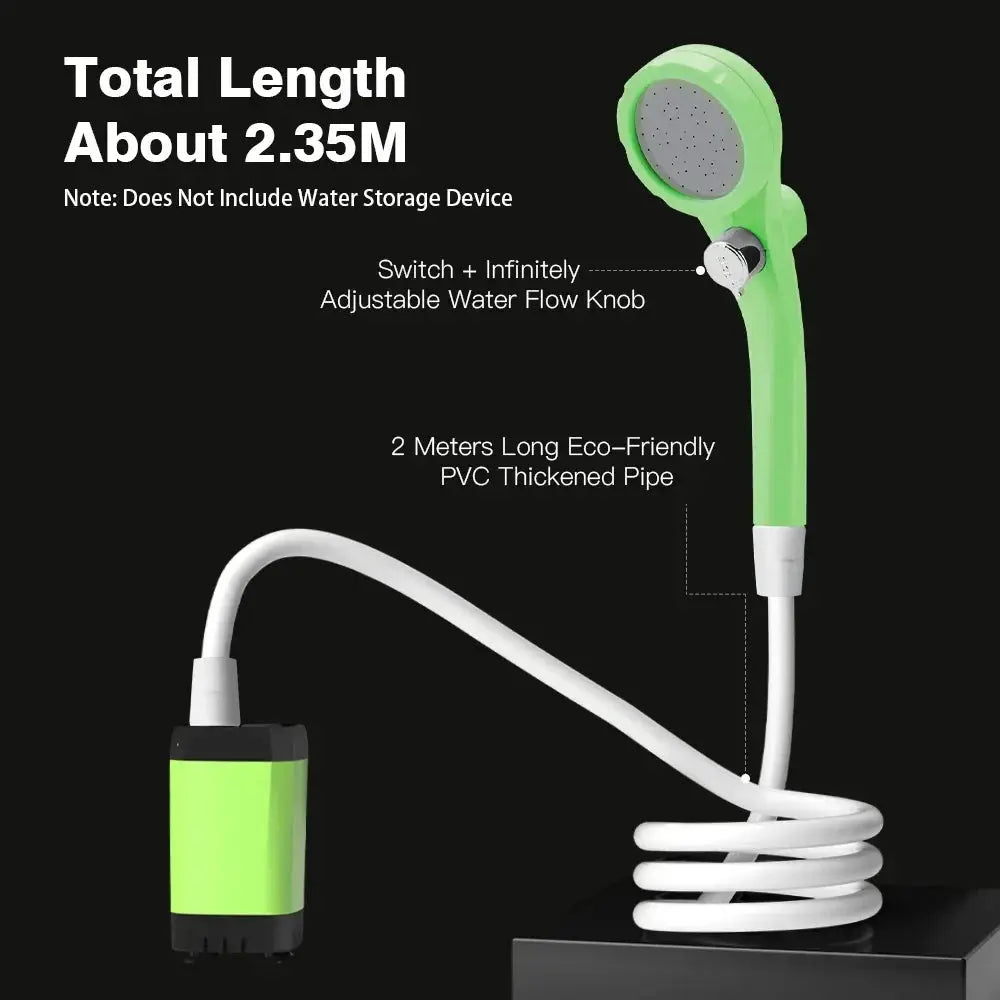 Portable Rechargeable Camp Shower With Intelligent Display