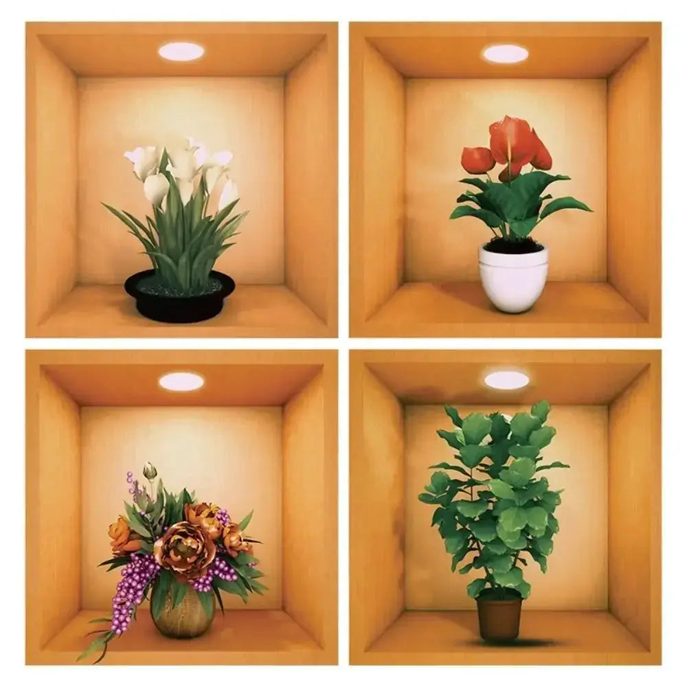 PVC Green Plant 3D Wall Stickers Self Adhesive Decor