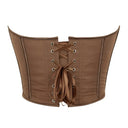 Women Overbust Corsets Crop Tops Golden Printed Bustiers