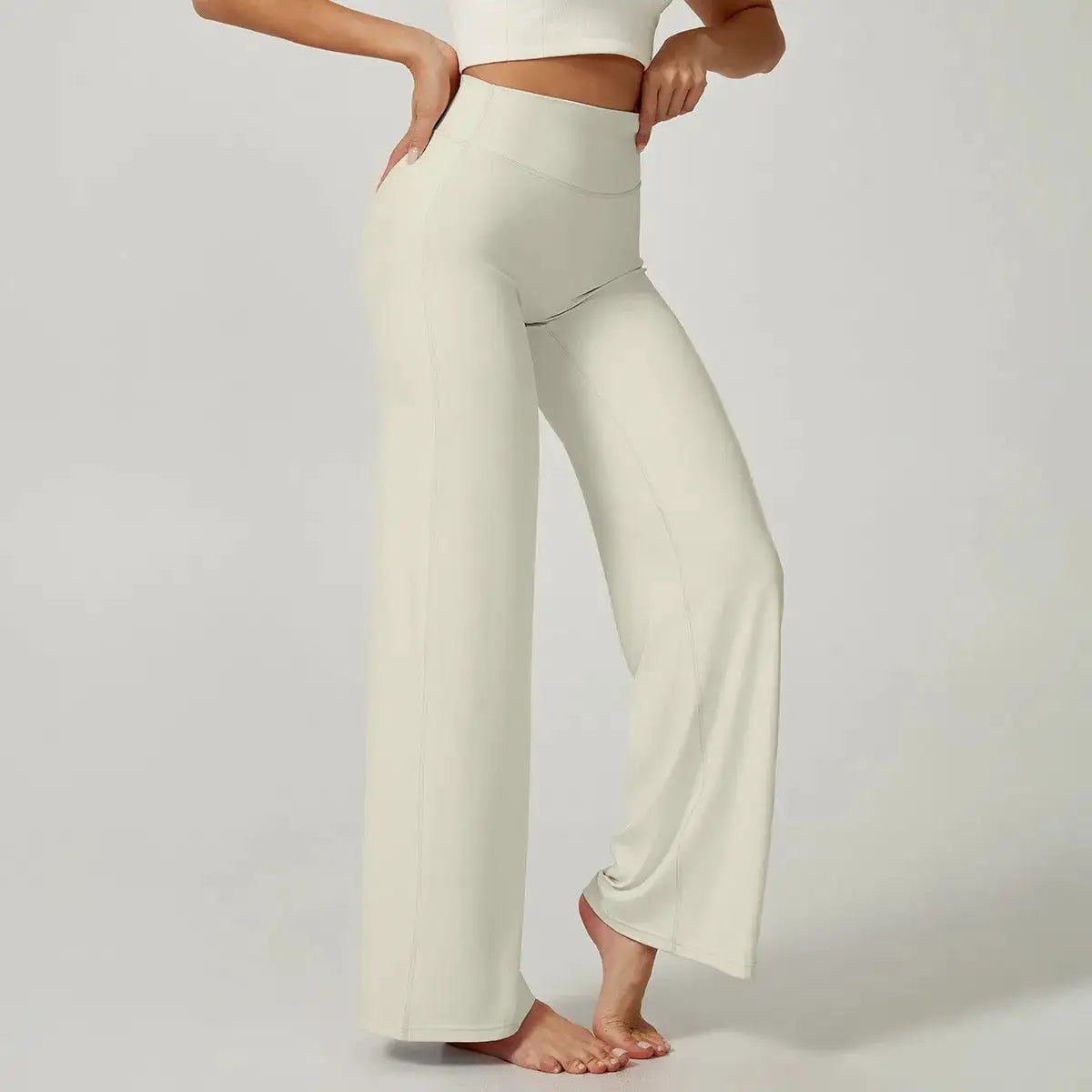 High Waisted Straight Leg Yoga Pants for Women, Naked Feeling Butt Lifting Loose Fit Workout Trousers, Slimming Gym Pants