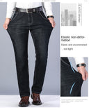 Winter Men Black Blue Straight Stretch Denim Pants Sale