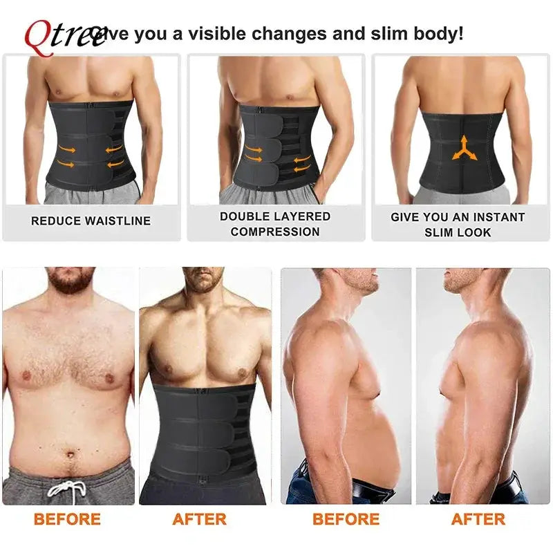 Mens Neoprene Waist Trainer For Weight Loss And Sweat Qtree