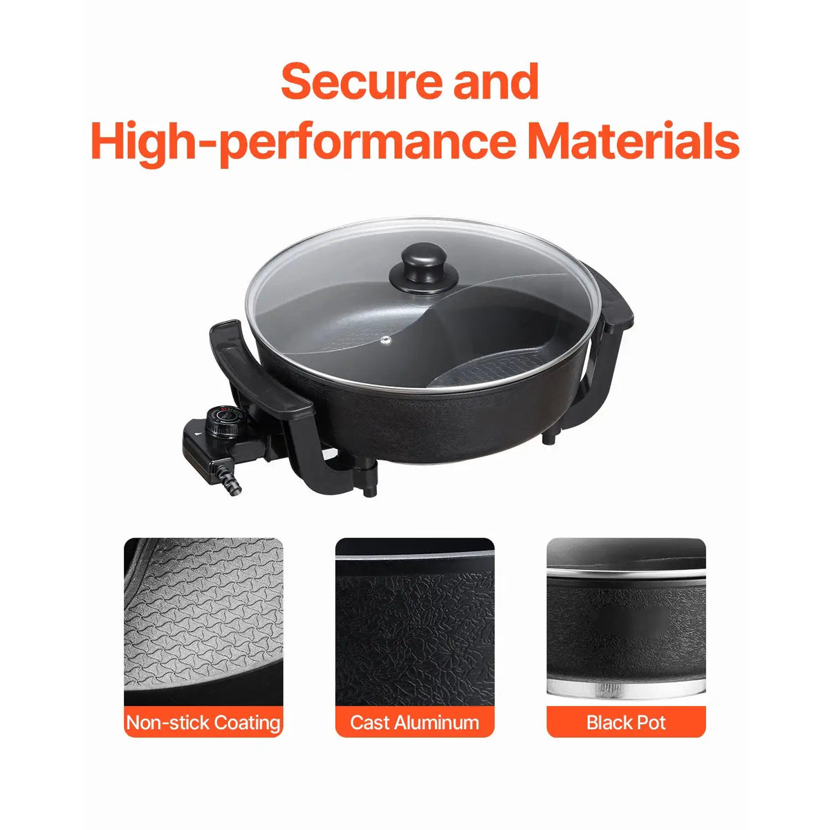 SucceBuy Electric Hot Pot L Double-flavor Shabu Shabu Pot — product view 6