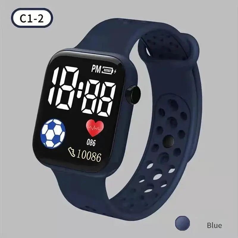 Kids LED Sports Watch Waterproof Silicone Band Timepiece