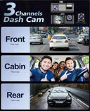 Comprehensive 3-Channel Car Dash Camera for Driver