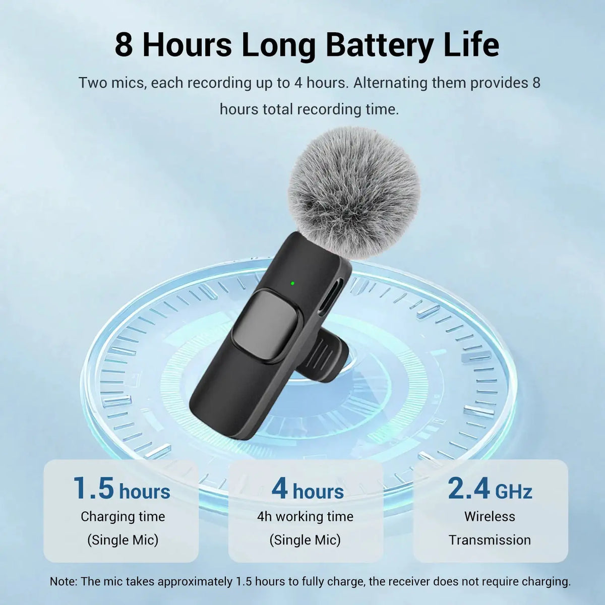 Type-C Port Professional Wireless Lavalier Microphone for Smartphones, Computers, Tablets, Plug and Play
