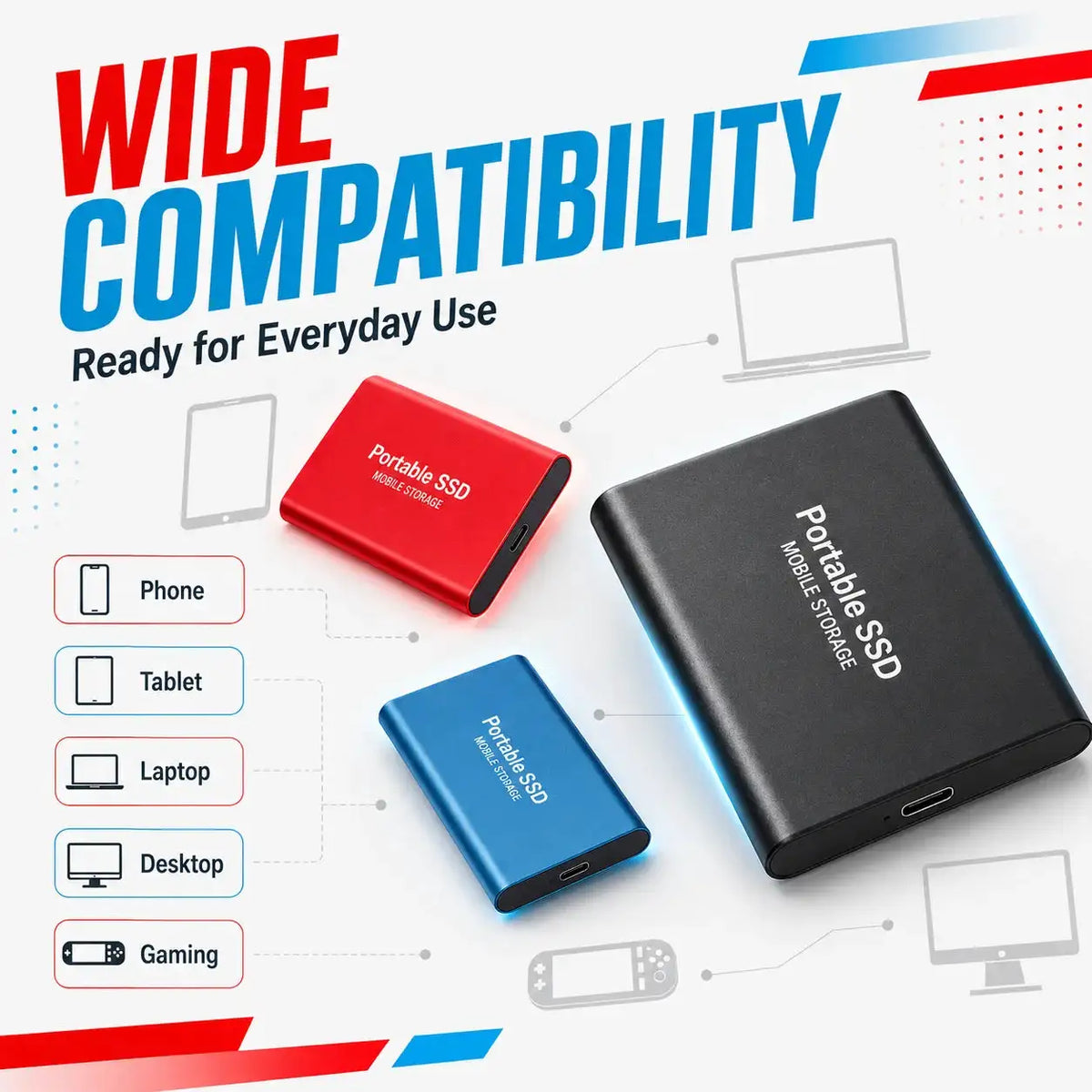 External Hard Drive Portable SSD USB Type-C Fast Transfer — product view 5