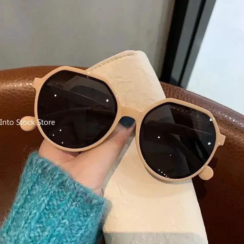Trendy Round Frame Sunglasses Candy Colors UV400 Protection