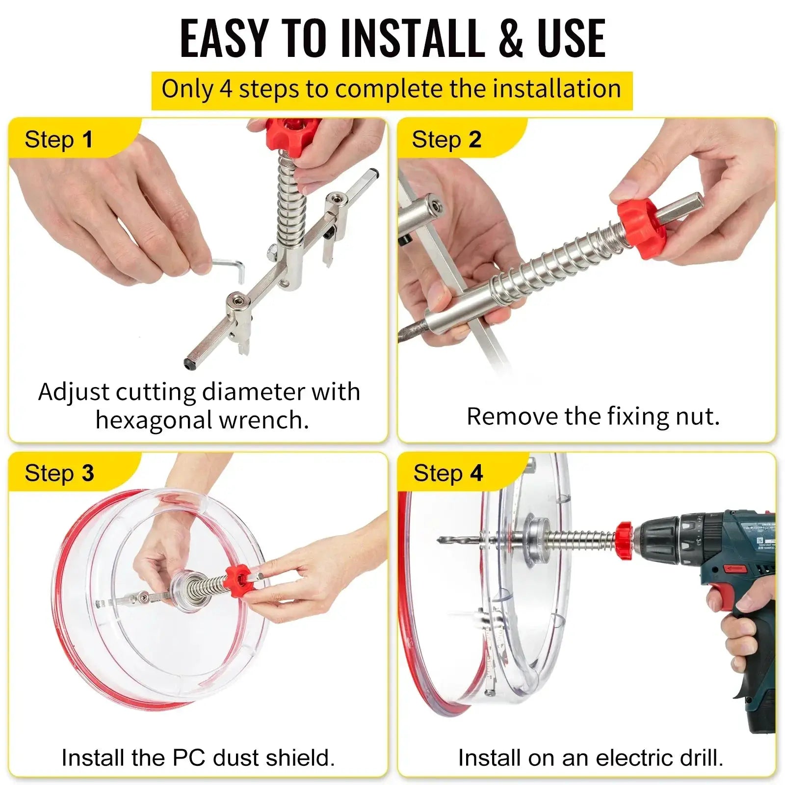 VEVOR Adjustable Steel Hole Saw Cutter Kit For DIY Projects