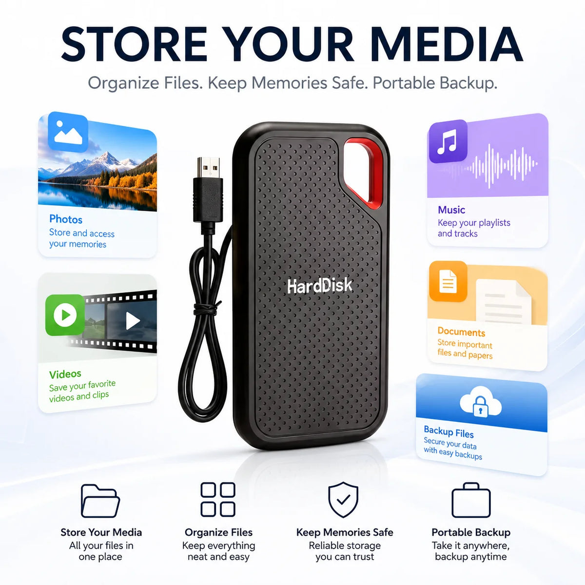Compact 1TB External SSD Hard