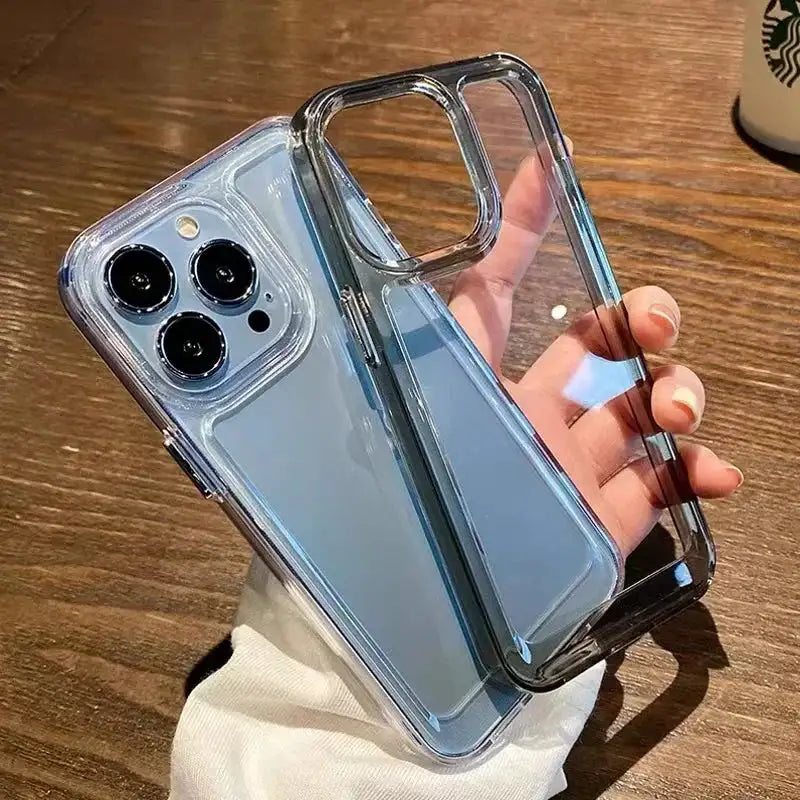 Luxury Silicone Transparent Shockproof Armo Case For iPhone 15 17 16 14 13 12 18 Pro Max 17 Air 16E Phone Clear Protection Cover