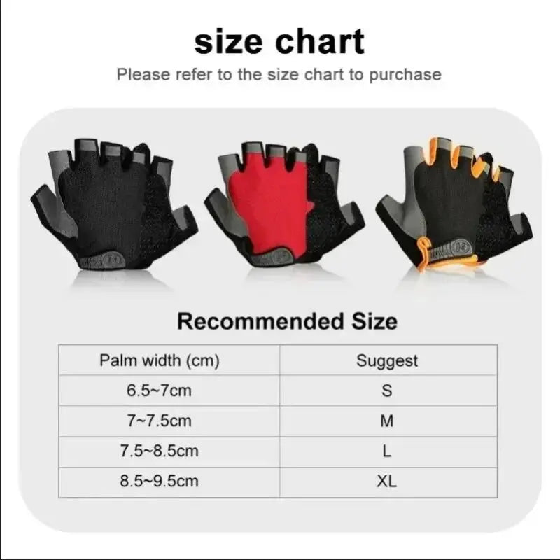Fingerless Gym Gloves Anti Slip Shock Absorbing Sports