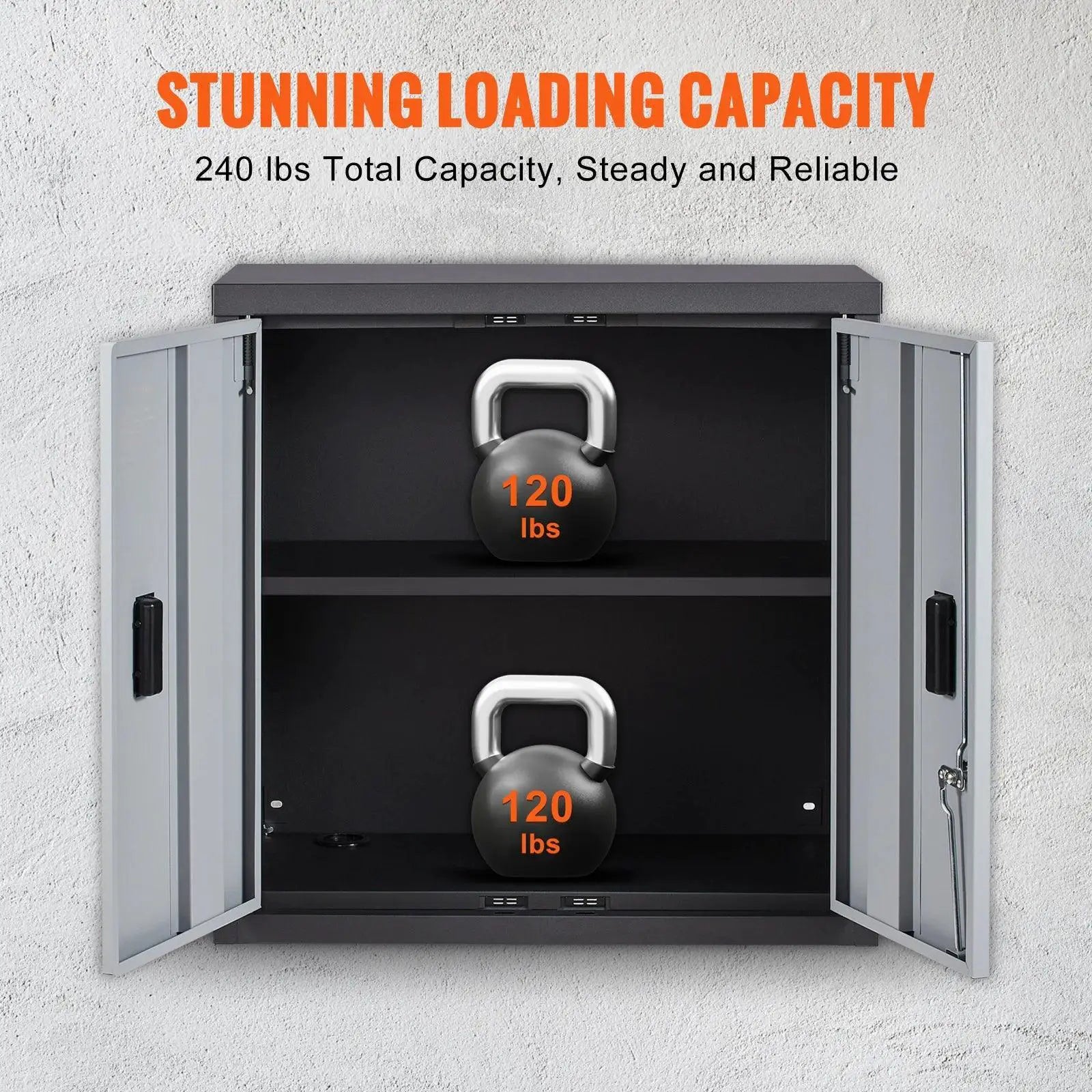 VEVOR Foldable Wall Cabinet Metal Garage Locker Tool Chest