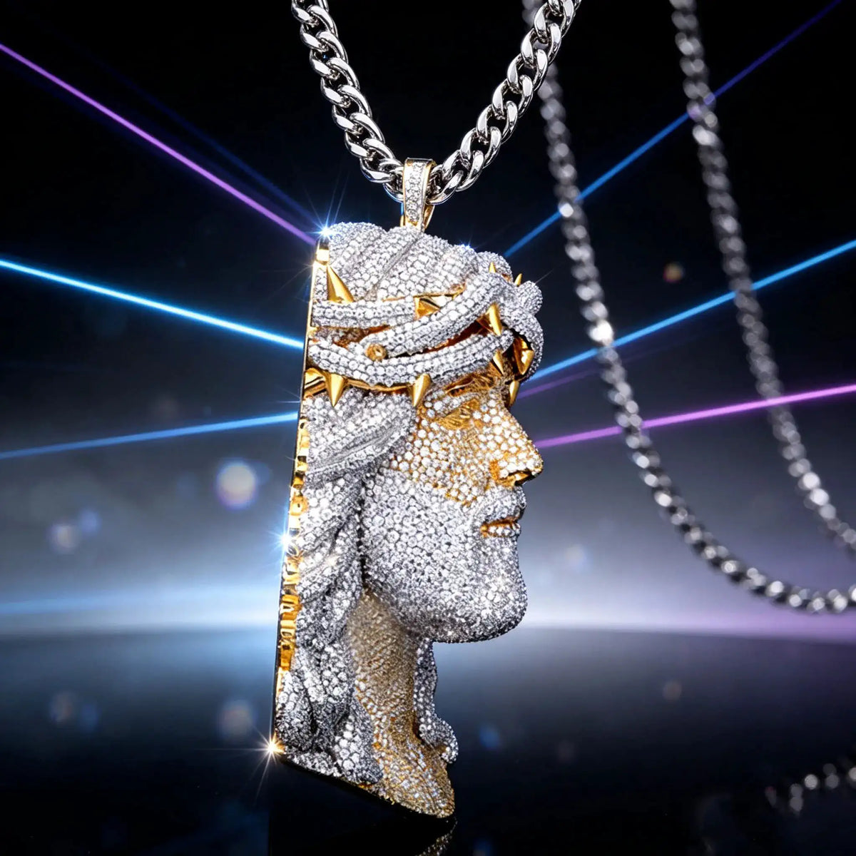 Gold Jesus Face Pendant Necklace — product image 5