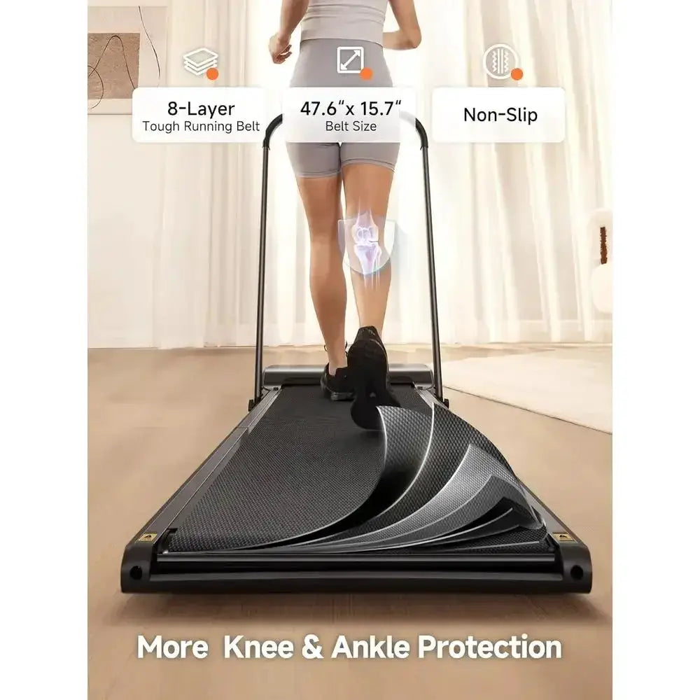 Portable Walking Pad with Handle, Compact Treadmill for Home Office, Space-Saving Under Desk Exercise Equipment