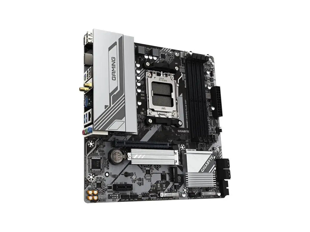 GIGABYTE B650M GAMING PLUS WIFI AM5 LGA 1718 AMD B650 M-ATX, DDR5, PCIe 4.0 M.2, PCIe 4.0, USB 3.2 Gen 1 Type-C, Wi-Fi 6E, 2.5GbE LAN
