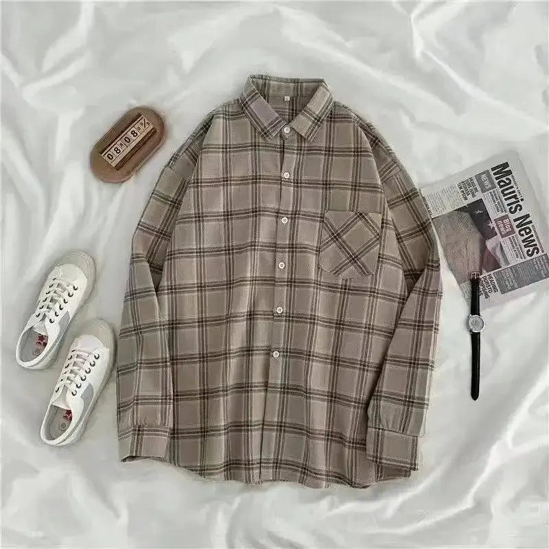 Oversized Plaid Shirt for Women Korean Fashion Statement