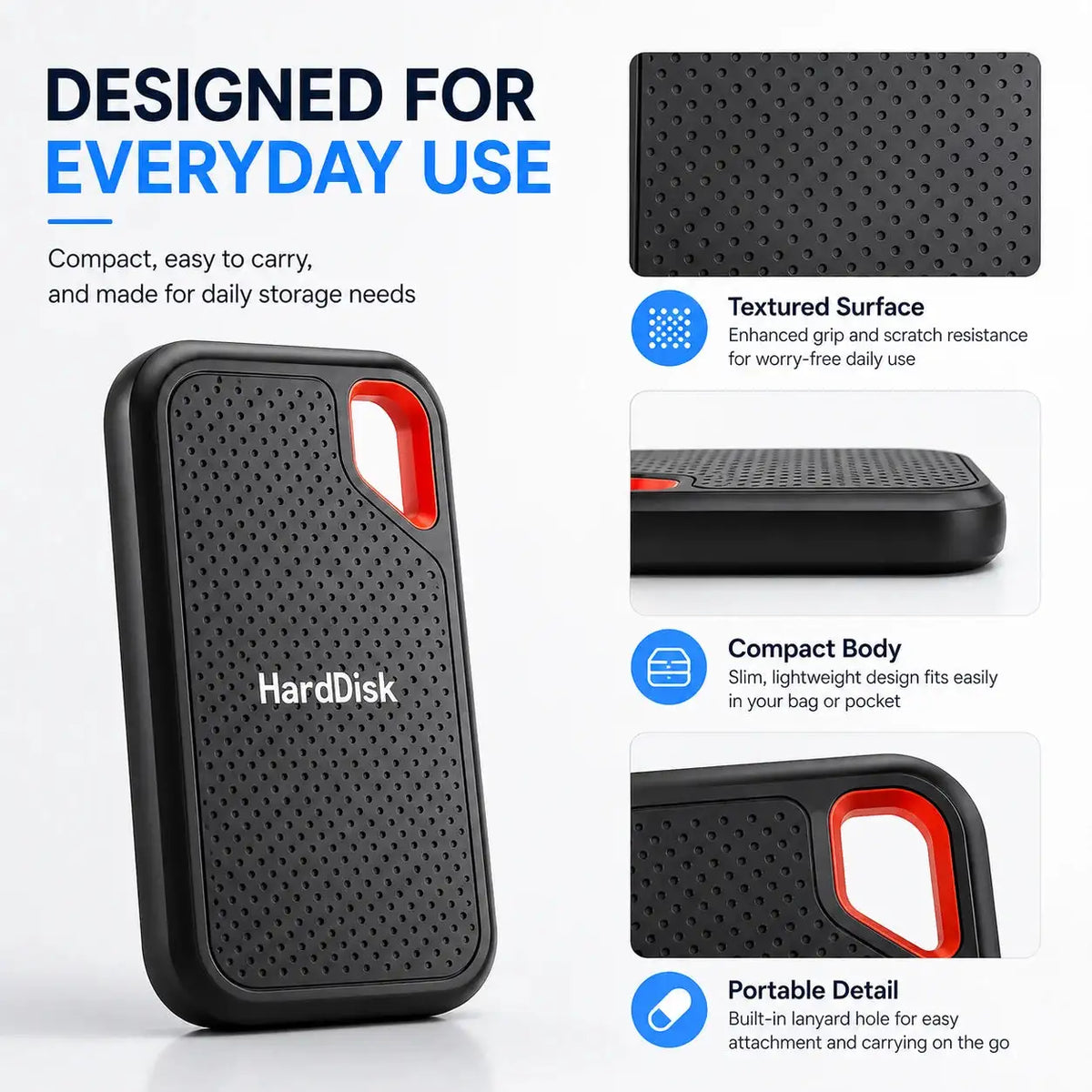 1TB External Hard Drive 2TB Portable SSD High Speed Hard Disk USB-C Original Storage Device for Laptop/PC/Phone/Mac