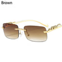 Trendy Rimless Square Sunglasses for Men and Women Fashion