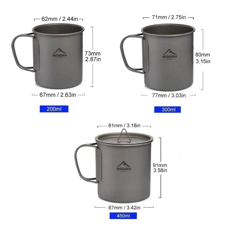 Foldable Titanium Camping Mug Lightweight Outdoor Cup