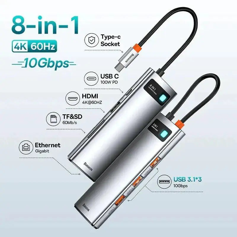 Baseus USB C Hub With HDMI And Ethernet For MacBook Air