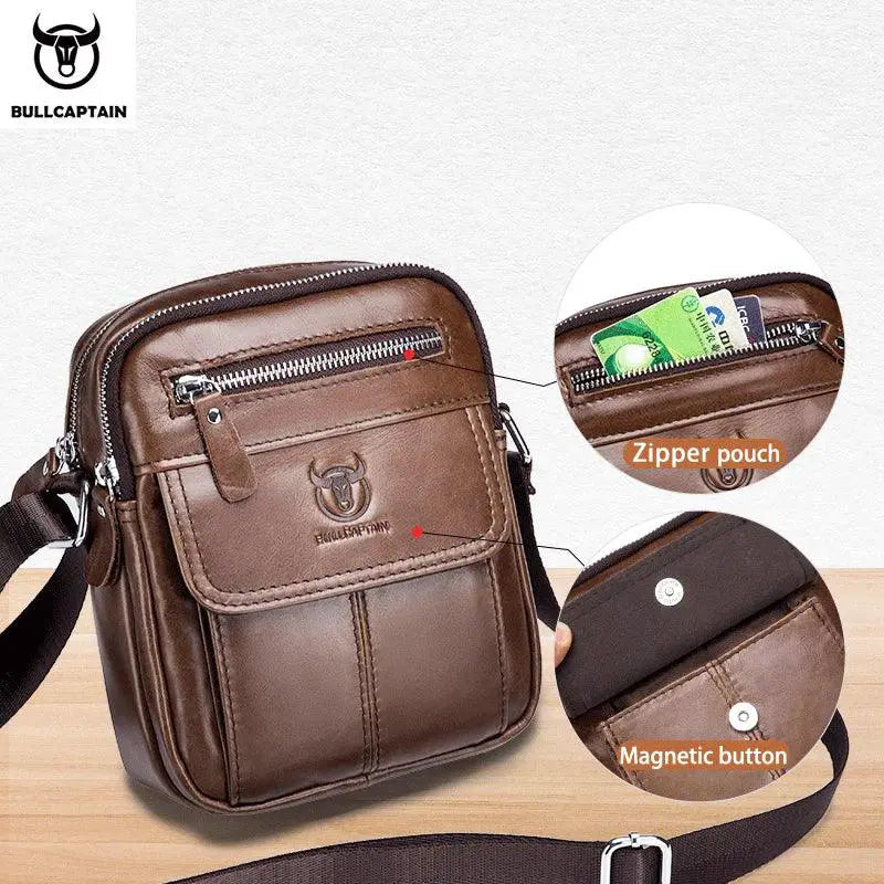 Bullcaptain Casual Mens Shoulder Bags High Quality Leather