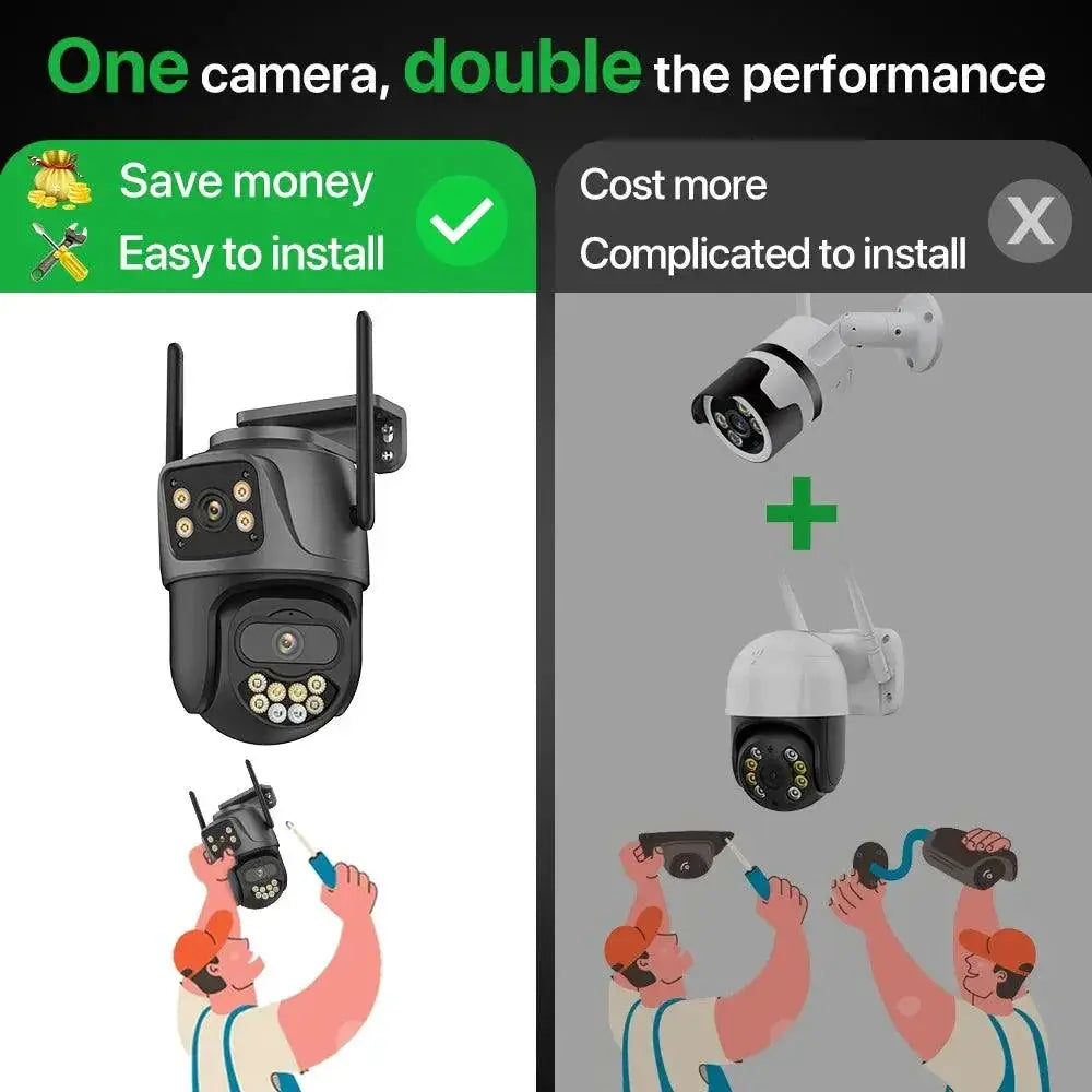 4K Dual Lens Outdoor AI Surveillance Camera Auto Tracking