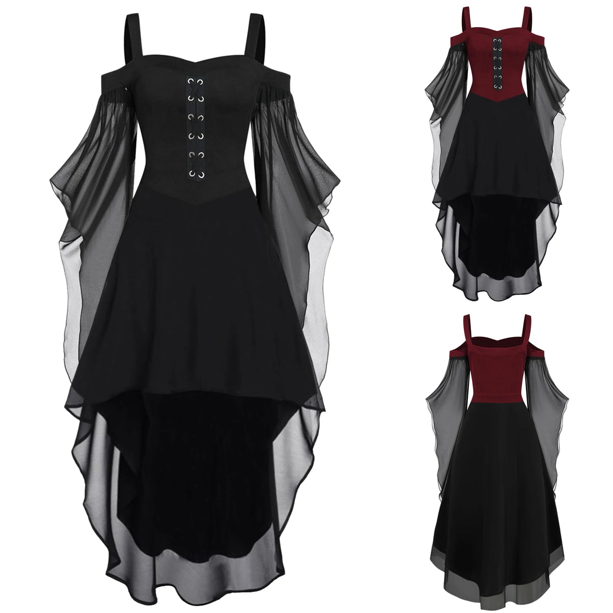 Medieval Corset Flare Sleeve Dress