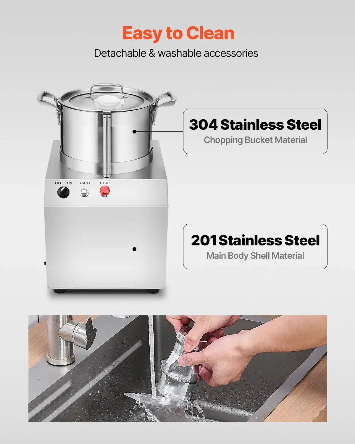 SucceBuy Food Processor & Vegetable Chopper Food-Grade Stainless — product view 4