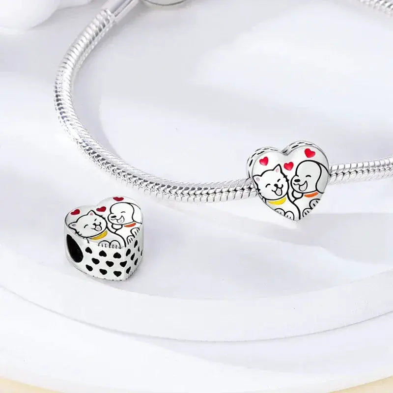 Dog Pet Charms 925 Silver Paw French Bulldog Beads Jewelry