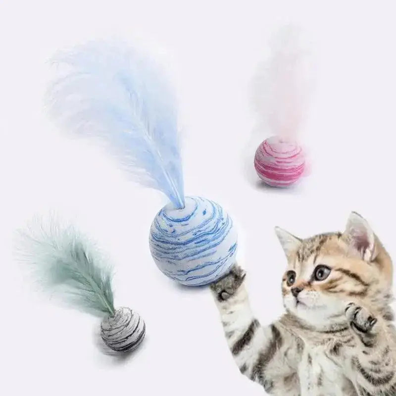 Cat Feather Interactive Toy Rainbow Colors Durable Fun