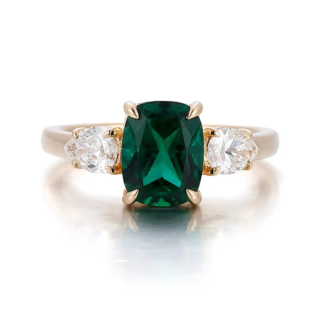 Elegant Emerald Three Stone Ring — product image 5