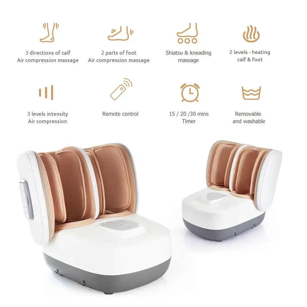 MARESE Electric Leg and Foot Massager Machine Calf Air Massage Kneading Shiatsu Roller Massage with Heating K12