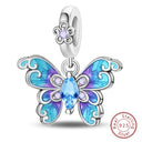 Sterling Silver Blue Purple Butterfly