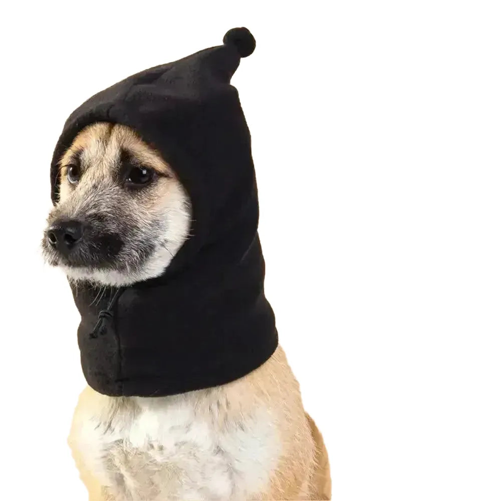 Keeps Dog Warm Winter Hat for Cold Walks — black